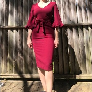 Burgundy Midi Dress